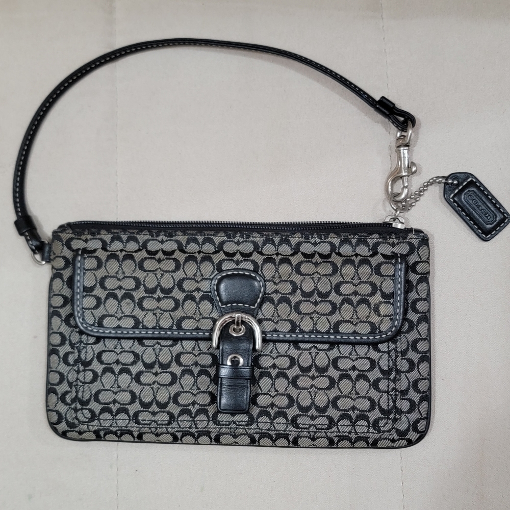 Coach Bleecker Black & Gray Clutch Wristlet